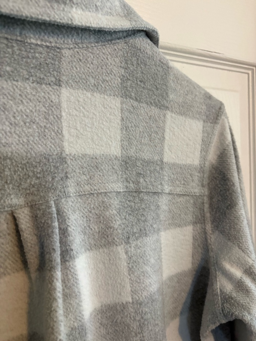 Gray & White Plaid Button-Up Shacket - Picture 4 of 4